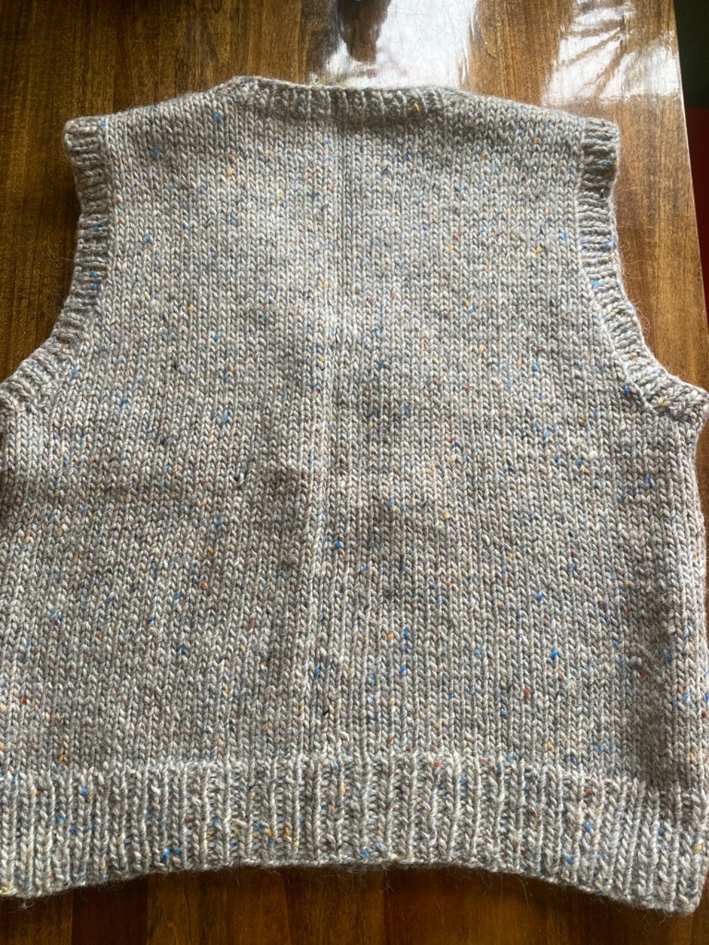 Handknit Pink Patterned V-Neck Sweater Vest - Picture 2 of 2